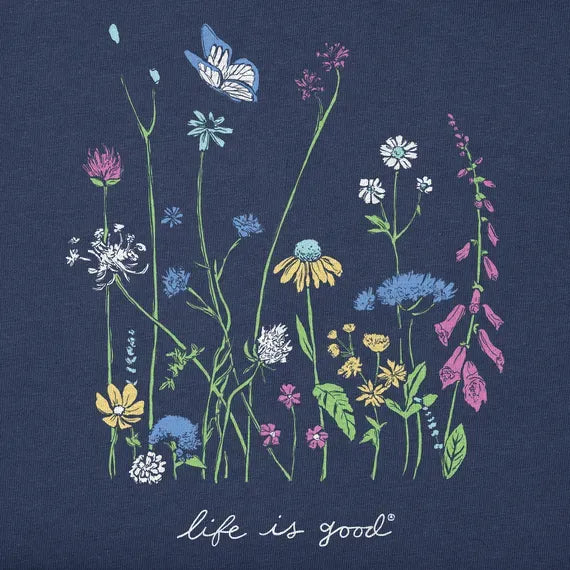 Women's Realaxed Wildflowers Long Sleeve Crusher Tee