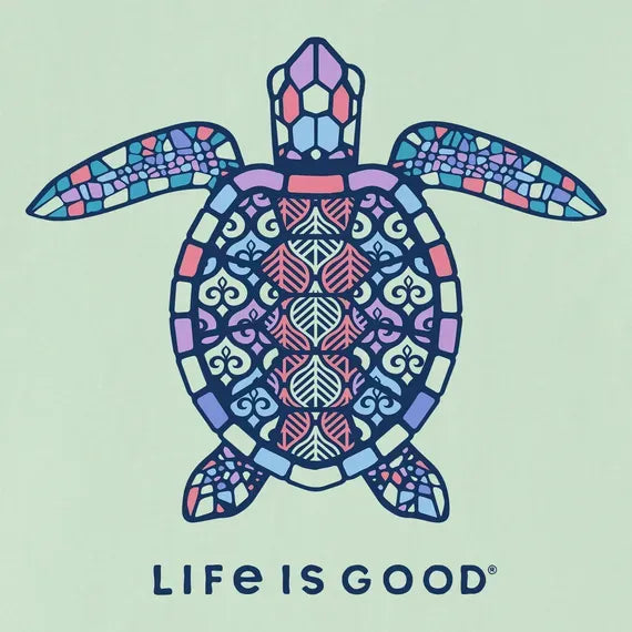 Women's Mandala Turtle Short Sleeve Vee