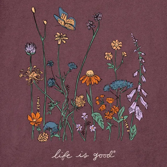 Women's Realaxed Wildflowers Long Sleeve Crusher Tee