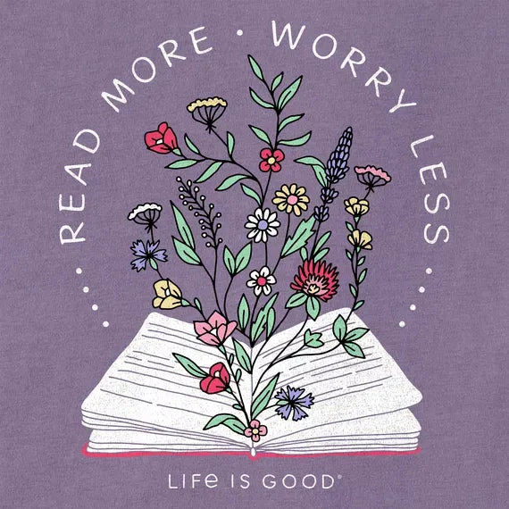 Women's Read More Flower Book Short Sleeve Tee