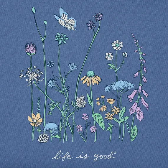 Women's Realaxed Wildflowers Long Sleeve Crusher Tee