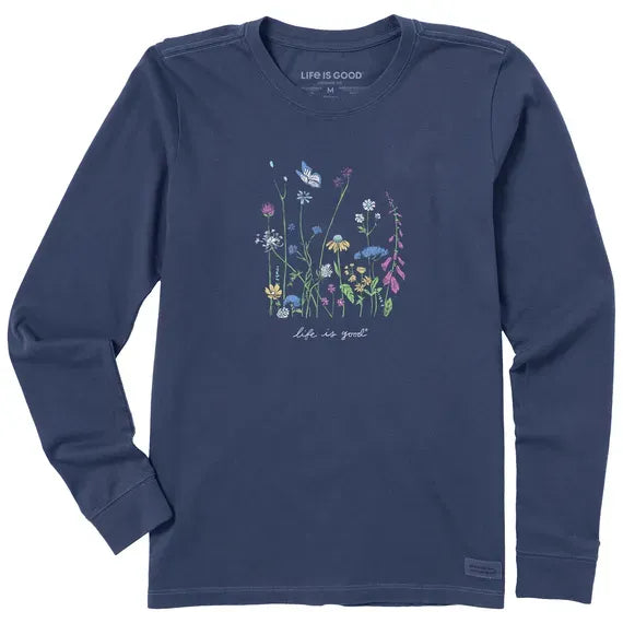 Women's Realaxed Wildflowers Long Sleeve Crusher Tee