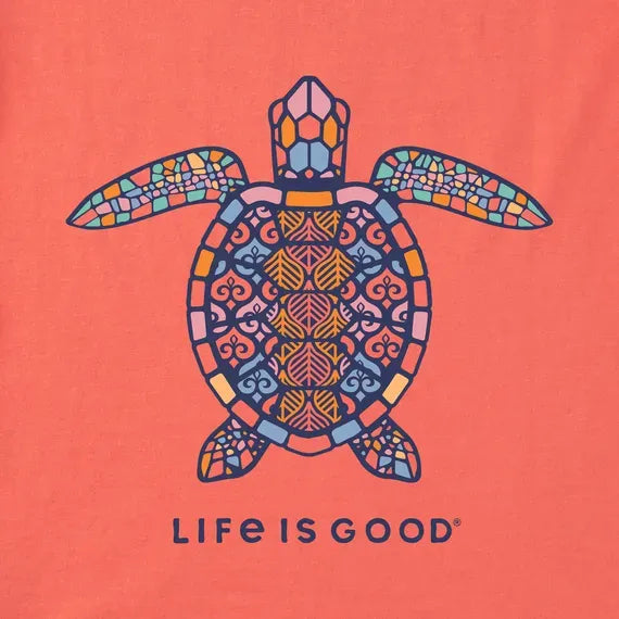 Women's Mandala Turtle Short Sleeve Vee
