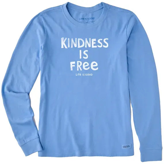 Women's Kindness is Free Long Sleeve Crusher Tee