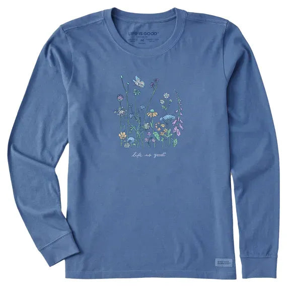 Women's Realaxed Wildflowers Long Sleeve Crusher Tee