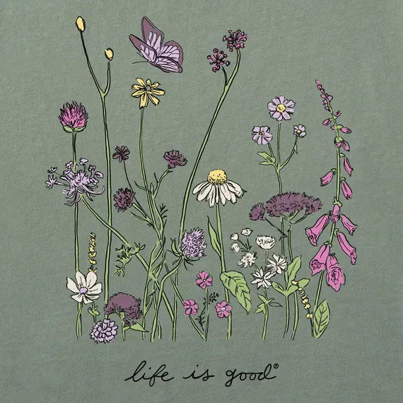 Women's Realaxed Wildflowers Long Sleeve Crusher Tee