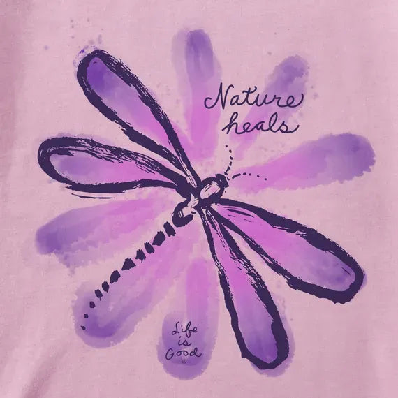 Women's Nature Heals Dragonfly Short Sleeve Vee