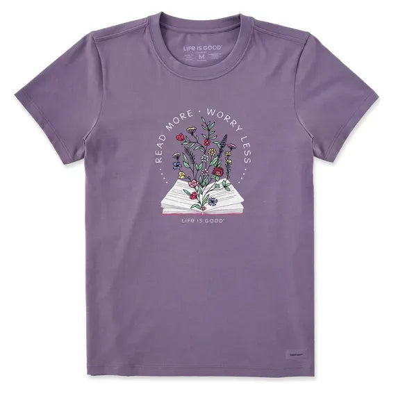 Women's Read More Flower Book Short Sleeve Tee