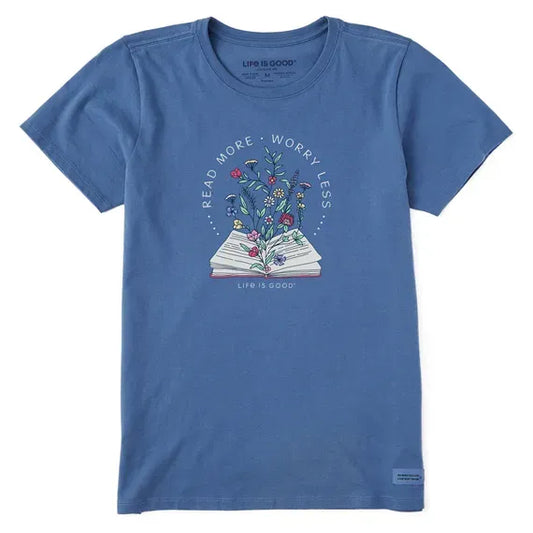 Women's Read More Flower Book Short Sleeve  Tee