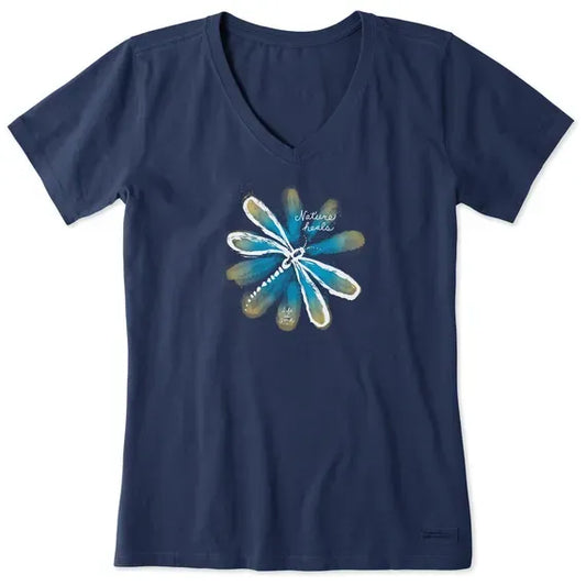 Women's Nature Heals Dragonfly Short Sleeve Vee
