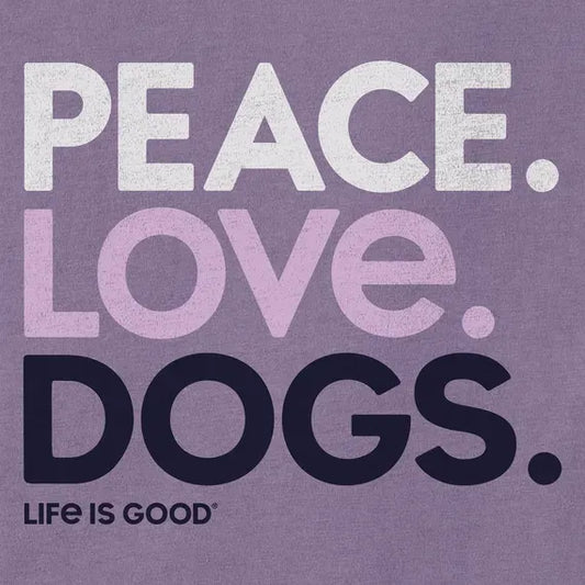 Women's Peace Love Dogs  Crusher Tee
