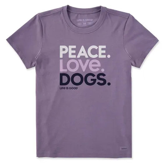 Women's Peace Love Dogs  Crusher Tee