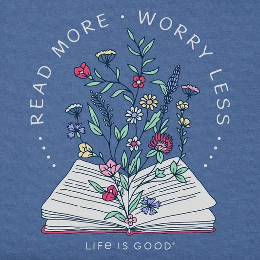 Women's Read More Flower Book Short Sleeve  Tee