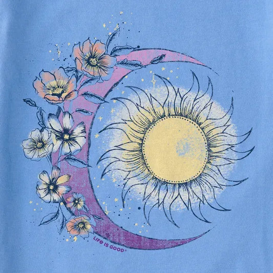 Women's Moon Flower Short Sleeve  Vee