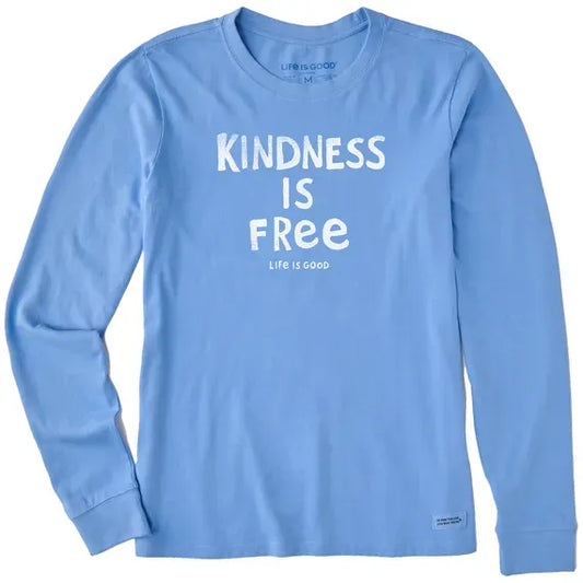 Women's Kindness is Free Long Sleeve Crusher Tee